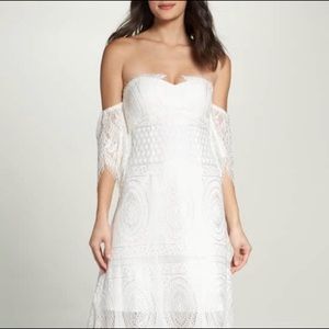Anthropologie White Lace Maxi